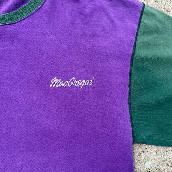 Vintage 90’s Macgregor Two Toned Sun Faded T Shirt - Picture 2 of 8